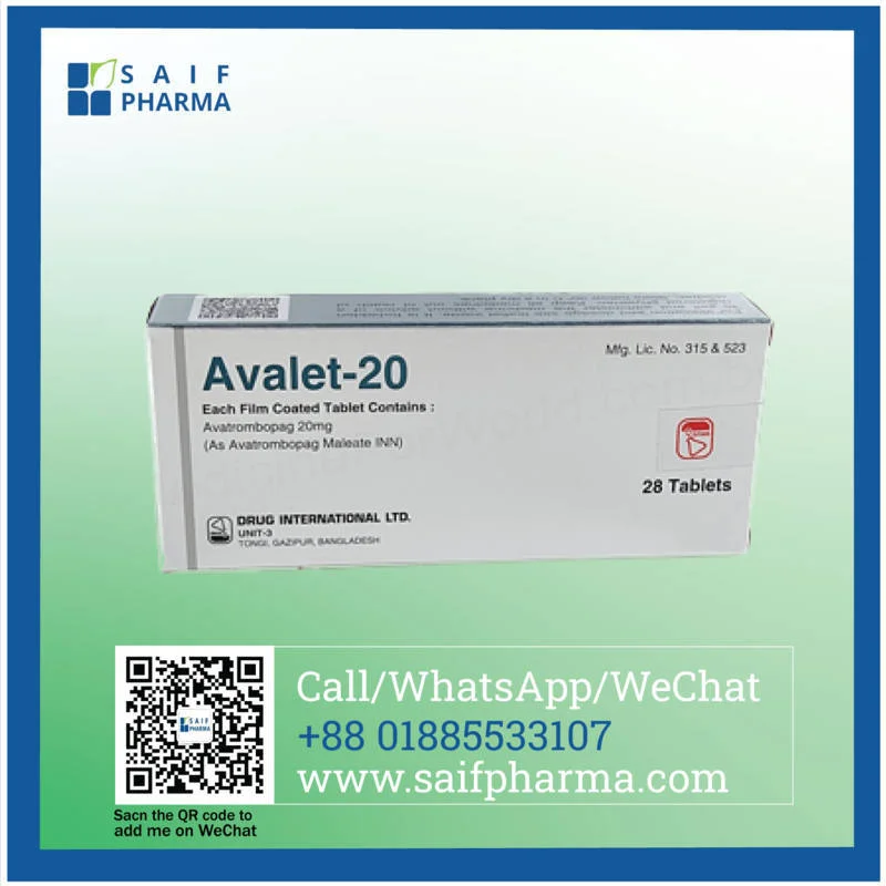 Avalet 20 mg (Avatrombopag) 1 Thrombocytopenia Medicine Avatrombopag