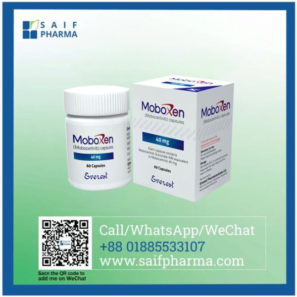Moboxen 40 mg Mobocertinib, a potent inhibitor of EGFR mutations, offers a promising treatment for EGFR exon 20 insertion-mutated NSCLC. Developed by Everest Pharmaceutical Ltd.