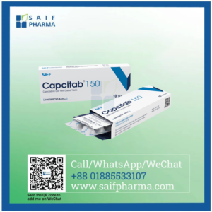 Capcitab 150 mg tablets - Lower-dose Capecitabine option for flexible cancer treatment protocols, globally supplied by Saif Pharma.