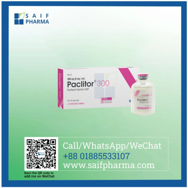 Paclitor 300 mg Paclitaxel Injection vial for advanced cancer treatment by Eskayef Pharmaceuticals