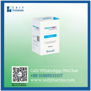 Abemaxen 150mg Abemaciclib tablets box by Everest Pharmaceuticals – Targeted Breast Cancer Treatment.
